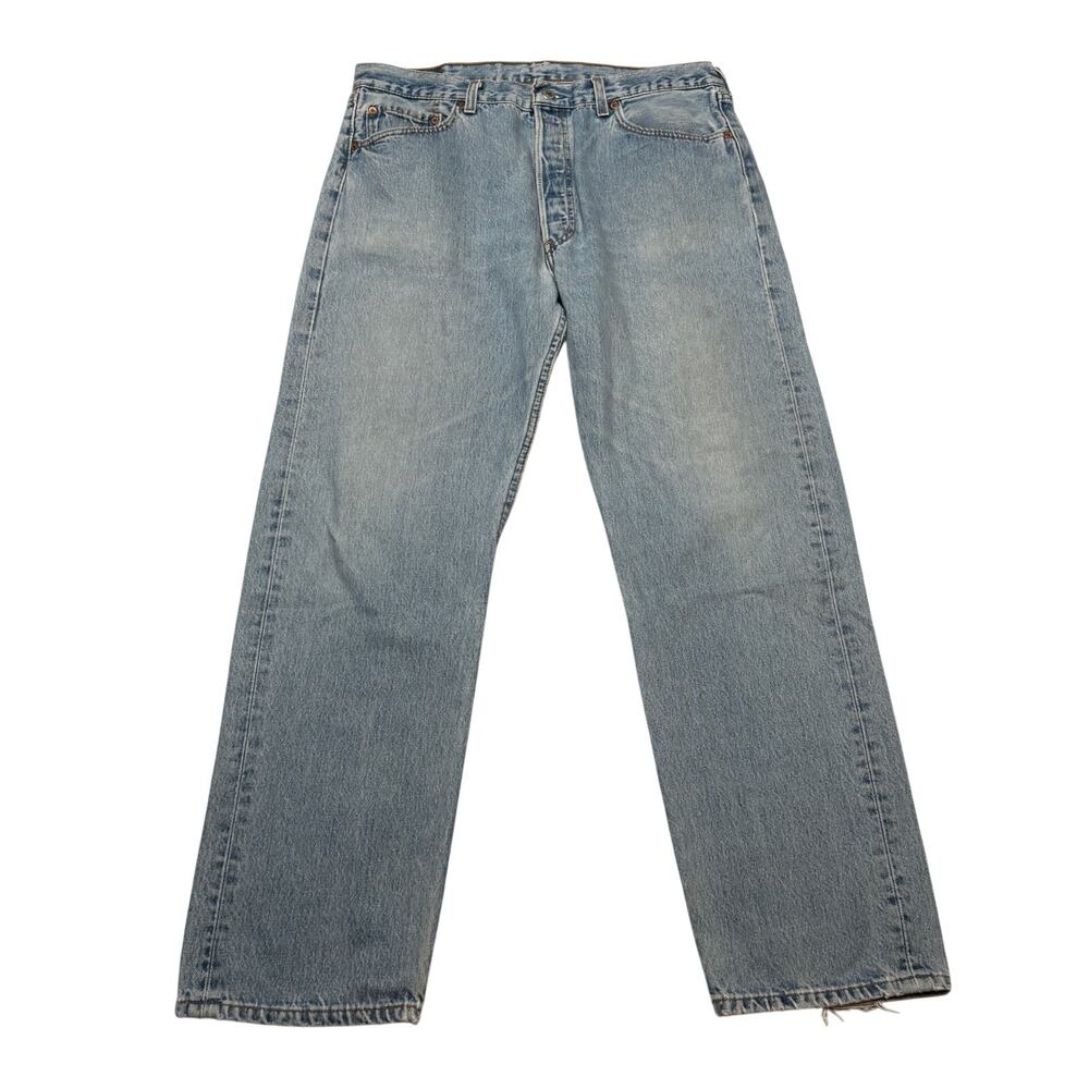 Vintage 90s Levi's 501 Jeans Straight Leg Light Wash Men's 35x31.5 Retro